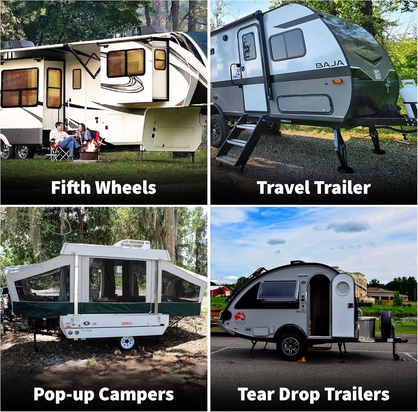 SnapPad SnapJack® QD (Pack of 4) | Four-Point Trailer Jack Stands Featuring 5.5" Metal Foot | Adds 61% Additional Surface Area, 3.79 lbs. Per Pad & 7.25" Total Width | Must-Have RV Accessories