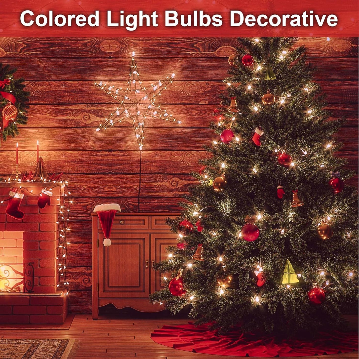 4 Pack 3.2 Inch T10 Pink Light Bulb, E26 Base Edison Bulbs Dimmable, AC 120V 60 Watt Equivalent Clear Glass Filament Bulb, Halloween Christmas Party Bar Colored Light Bulbs, UL Listed