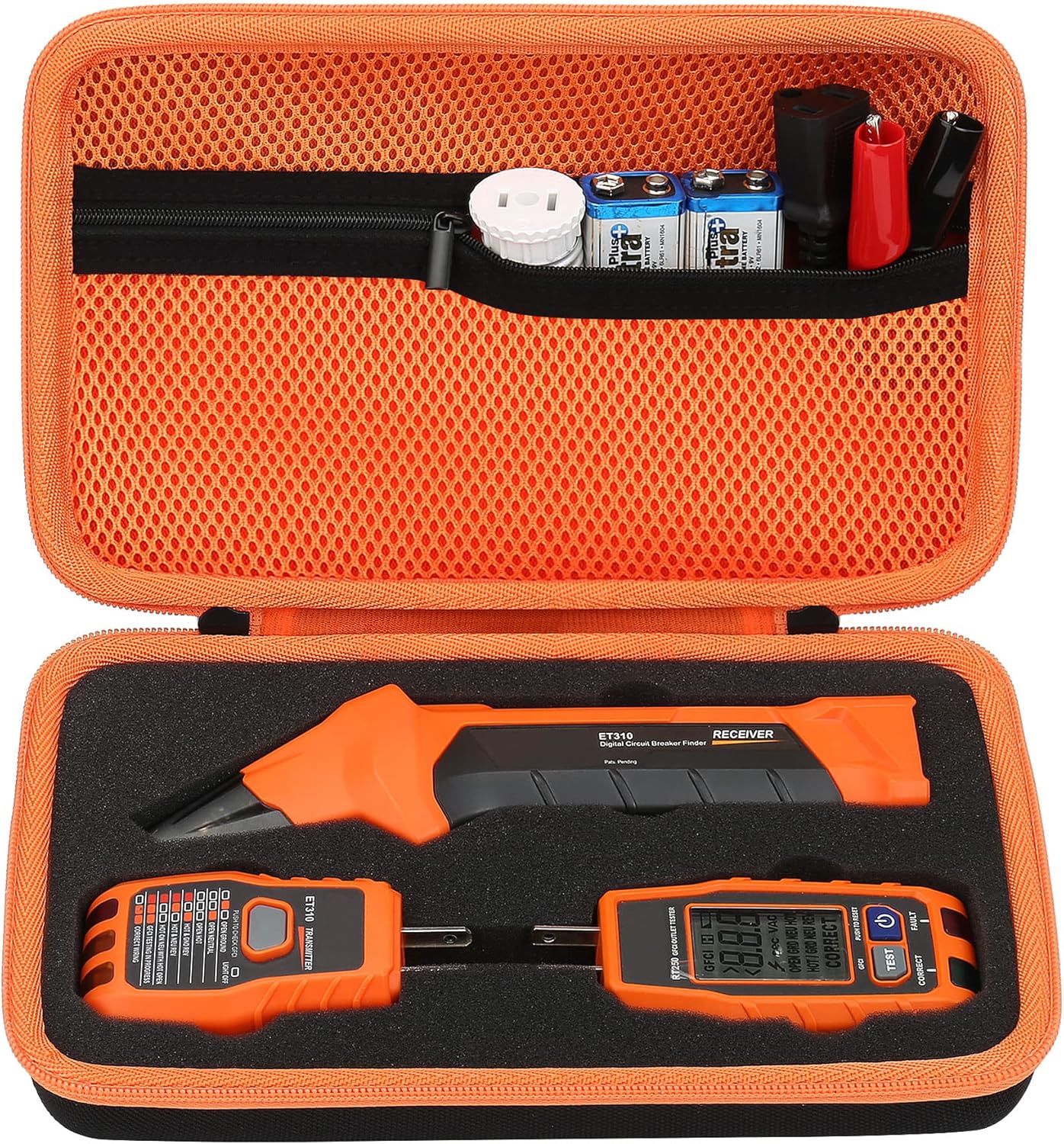 Aenllosi Hard Case for Klein Tools ET310 AC Circuit Breaker Finder & 80016 Circuit Breaker Finder Tool Kit & 80041 Outlet Repair Tool Kit & RT250 GFCI Outlet Tester Organizer (Case Only)