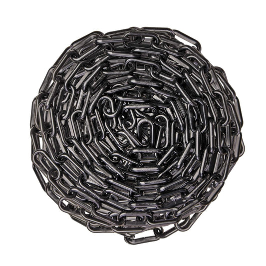 US Weight (Made in USA) 2" x 50' Black Plastic Safety Chain ft. SunShield UV Resistant Technology