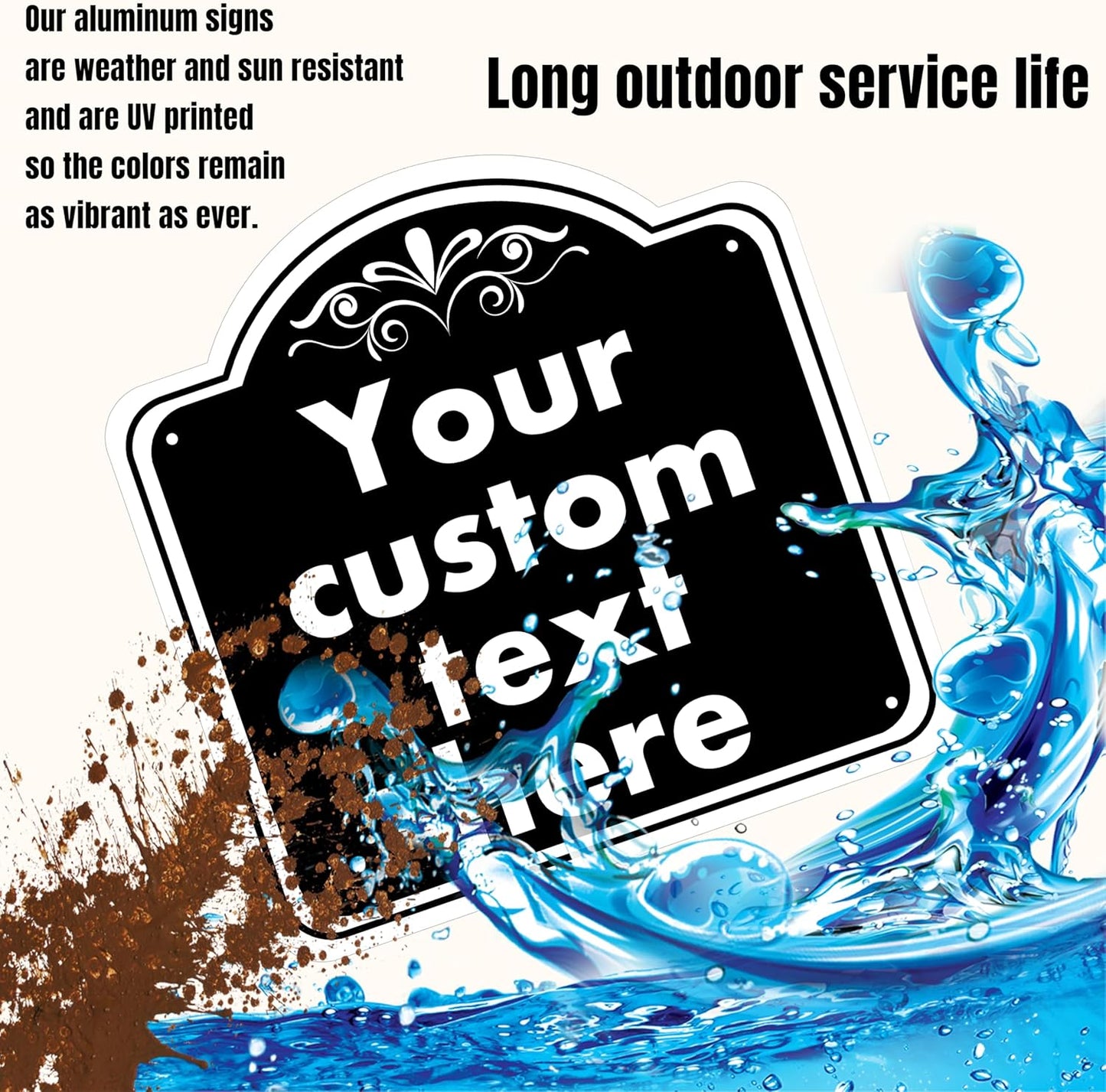 Custom Sign, Custom Indoor/Outdoor Decorative Sign，Aluminum Weatherproof Metal Sign Multiple Sizes, Customize for Office, Business, Workplace, office, Home, Delivery Signs