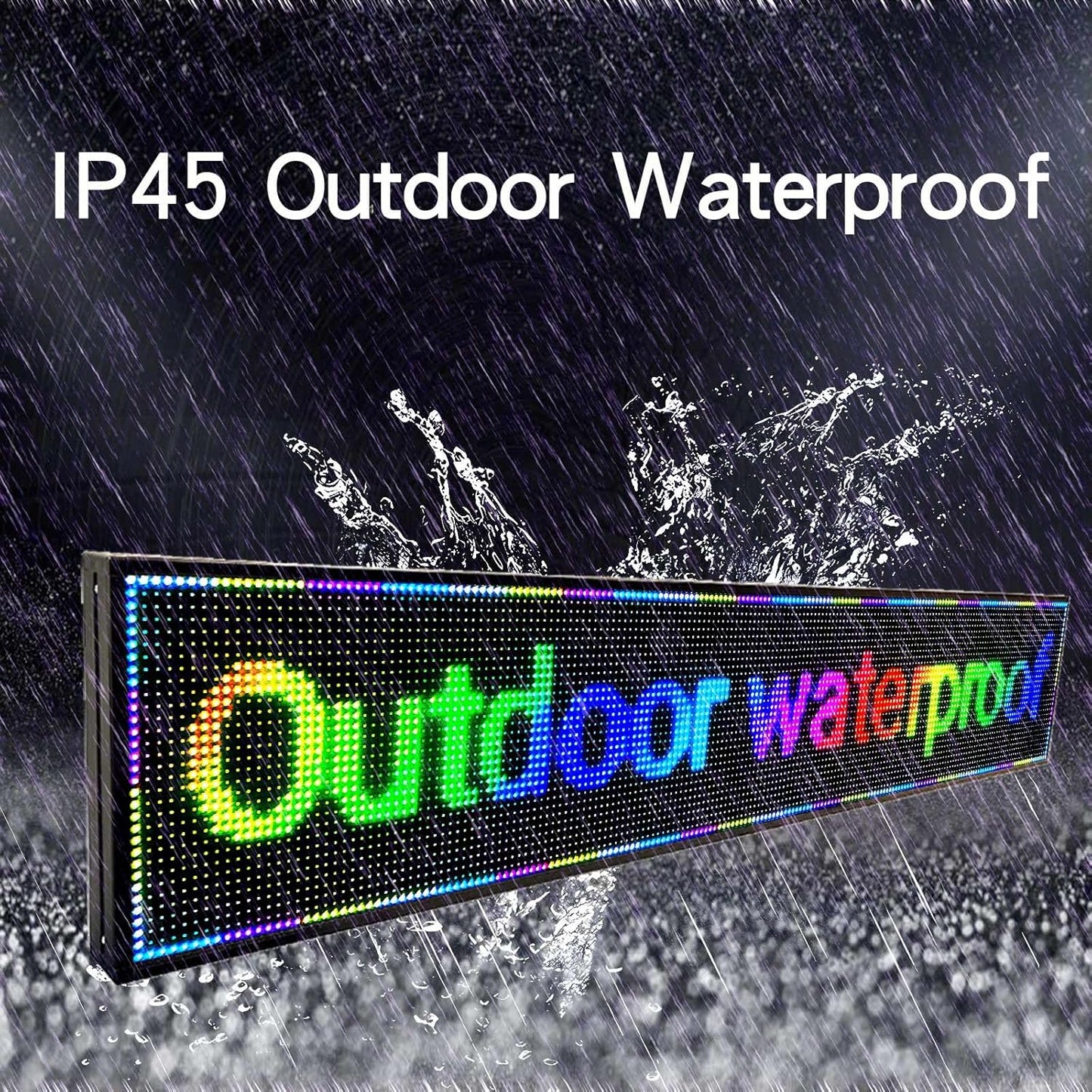 Programmable Led Sign Screen Outdoor Digital Pantalla Para Publicidad Custom Word Scrolling Usb Wifi Enabled Control Display Message Board Lights for Mobile Phone and Windows (77"x14")