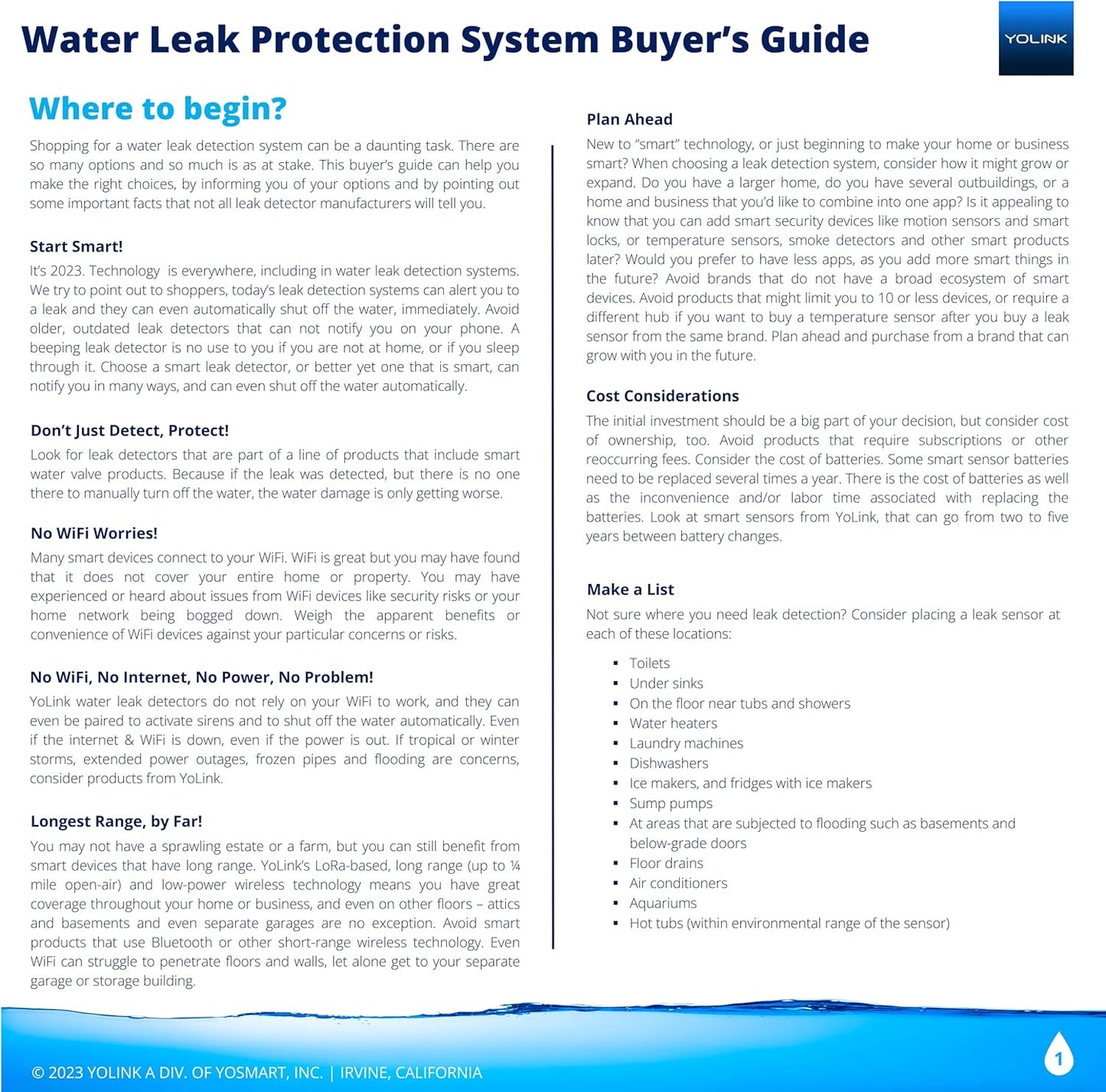 YoLink Water Leak Detection Starter Kit, w/SpeakerHub Audio/Talking Hub & Water Leak Sensors, LoRa Up to 1/4 Mile Open-Air Range, SMS/Text, Email & Push Notifications, w/Alexa, IFTTT, Home Assistant
