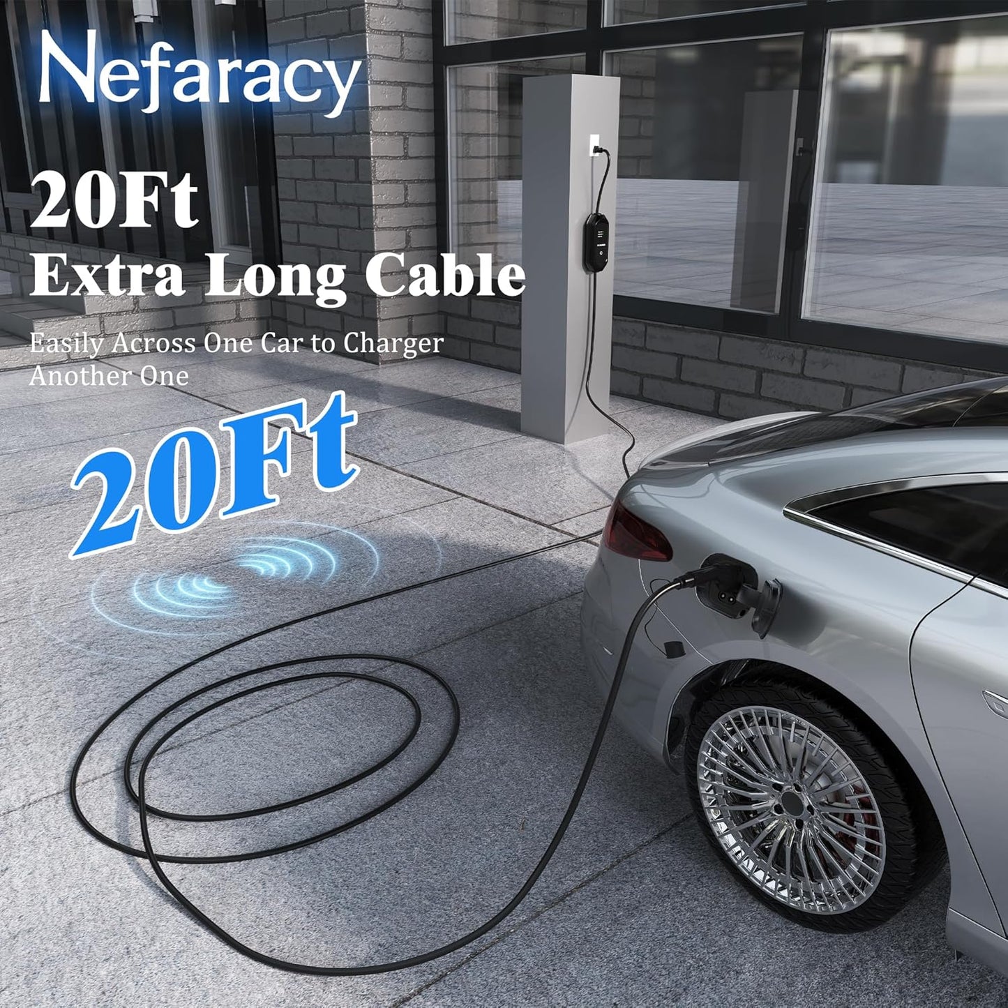 Level 1 EV Charger 16A Amp, 110V Portable EV Charger with 20FT Cable,NEMA 5-15 Plug, Home Electric Vehicle Charging Station for All J1772 Electric Cars Indoor/Outdoor Charging