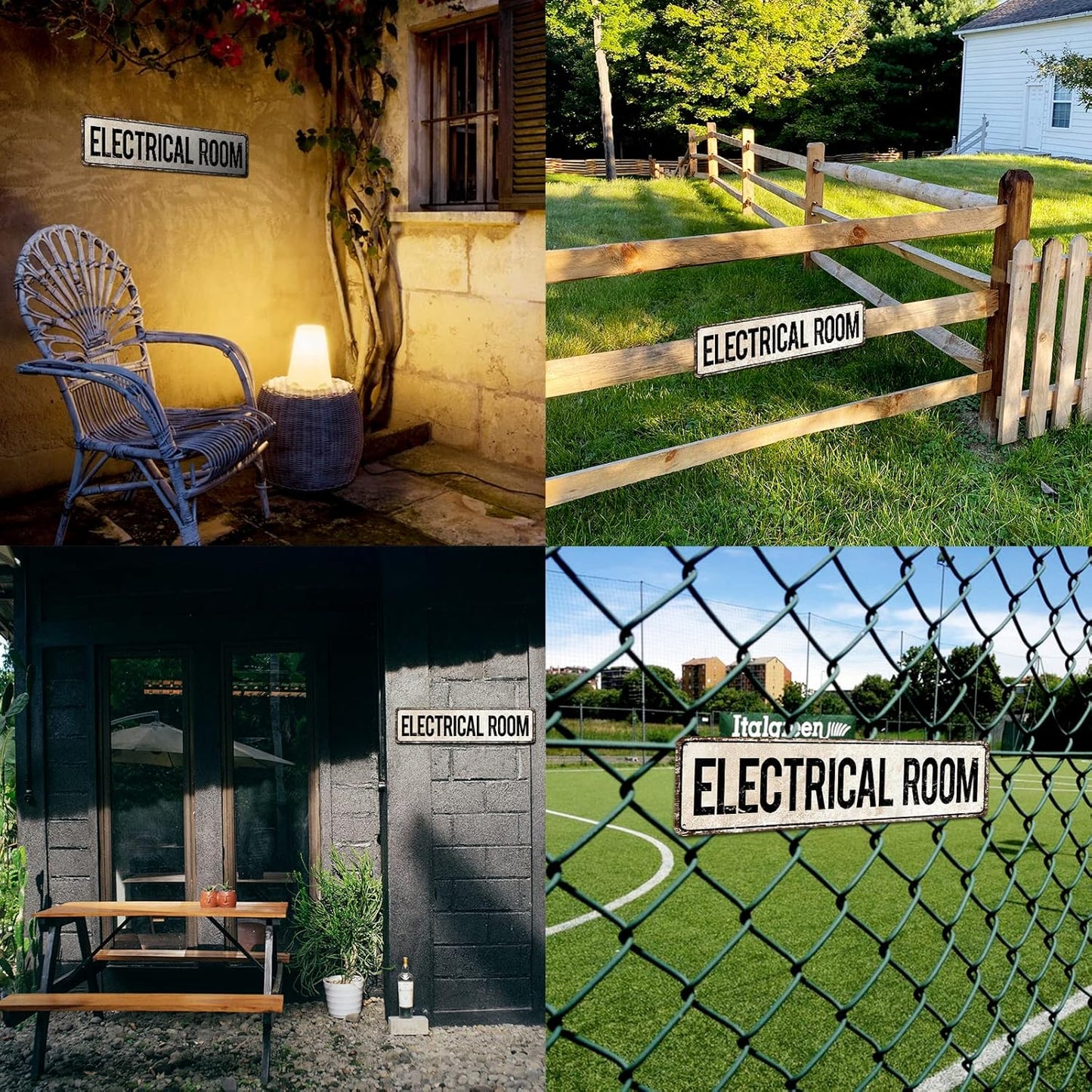 Electrical Room Door/Wall Sign, Sign for Door, Ensures Public Do Not Enter Restricted Areas - Private Access/Authorized Personnel Only, 4" by 16" Tin Sign