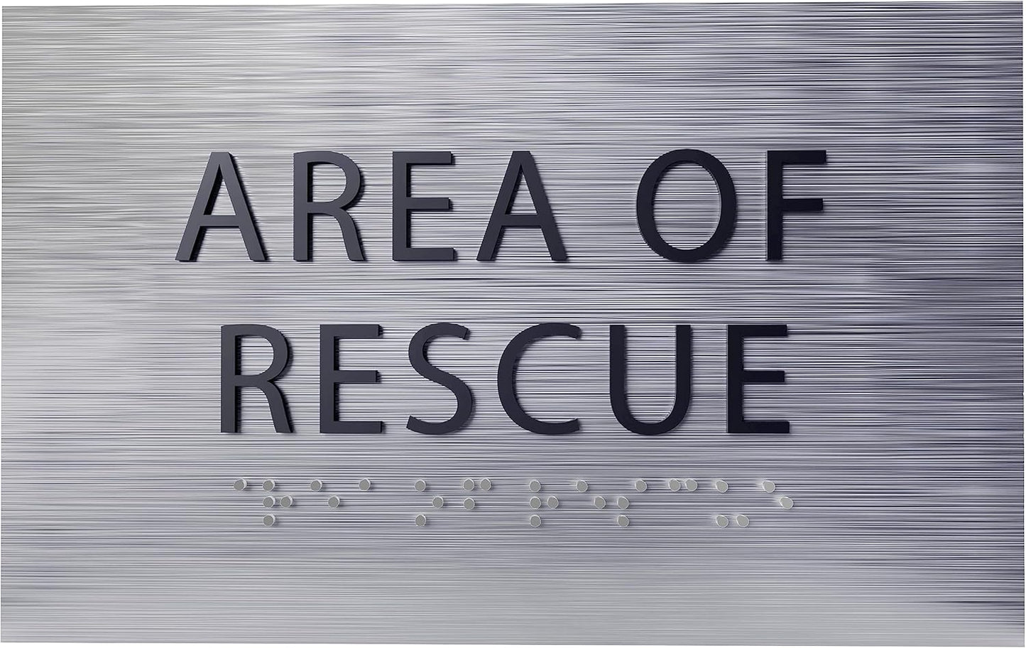 6" X4" Area of Rescue Sign - ADA Compliant Tactile Graphics Grade 2 Braille Text Wall Sign | Emergency Assistance, Refuge Place Sign for Schools, Offices, Apartments & Restaurants