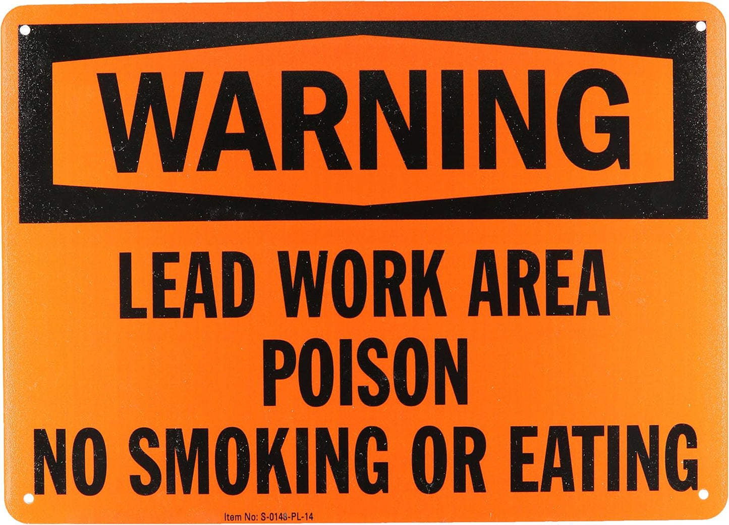 "Warning - Lead Work Area, Poison, No Smoking Or Eating" Sign By SmartSign | 10" x 14" Plastic