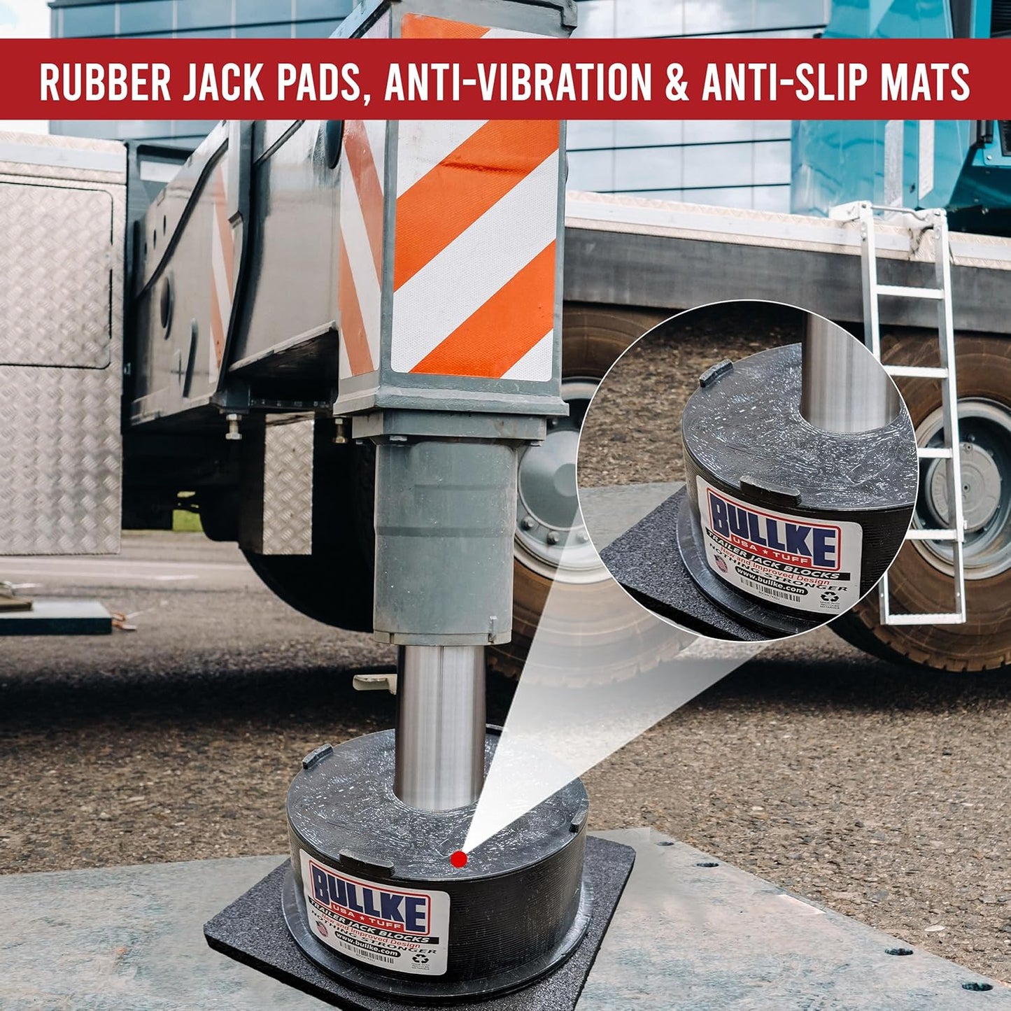 RV Leveling Jack Flex Pads 12" Heavy-Duty Rubber Jack Pads, Non-Slip & Shock-Absorbing Stabilizer Mats for Camper, Trailer Jacks & Stands, Prevent Sinking & Sliding on Uneven Surfaces (12" (2-Pack))