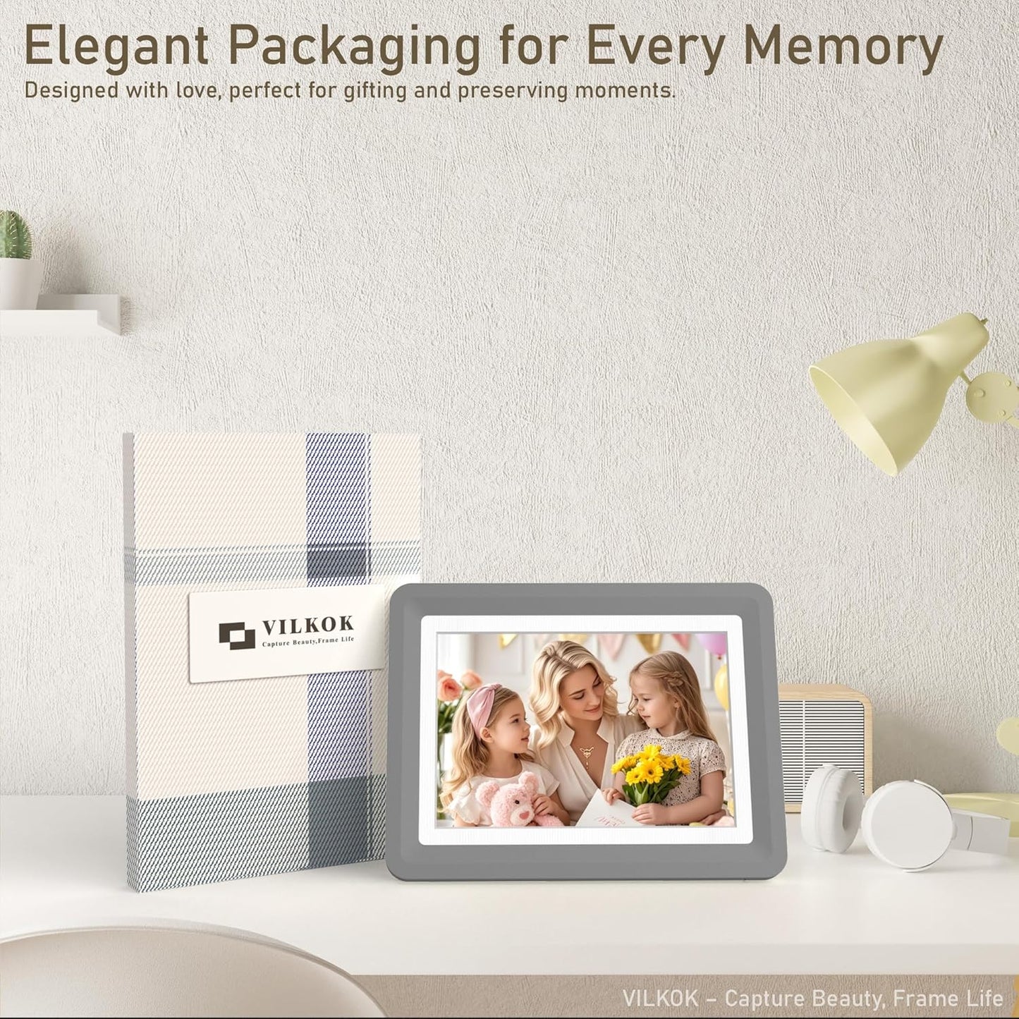 Dark Gray 5x7 Picture Frame with Acrylic Front 1 Pack, ABS Frame for 5x7 or 4x6 Photos, Shatterproof UV-Resistant Tabletop Photo Frame, Vertical/Horizontal Display for Home Décor