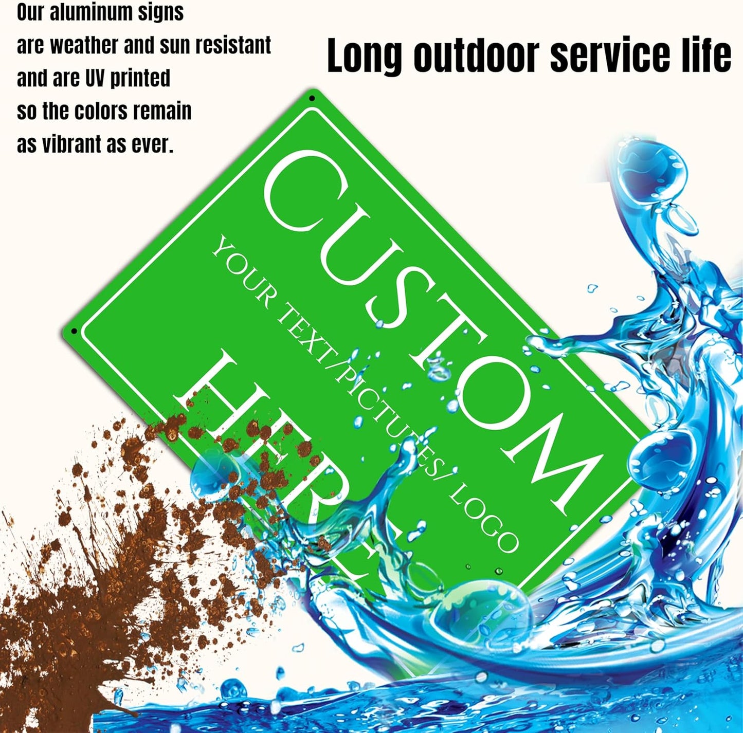 Custom Sign, Custom Delivery，Aluminum Weatherproof Metal Sign Multiple Sizes, Courier delivery, safety warning, Business, Workplace, office, Home, Delivery Signs(14 * 10Inch)