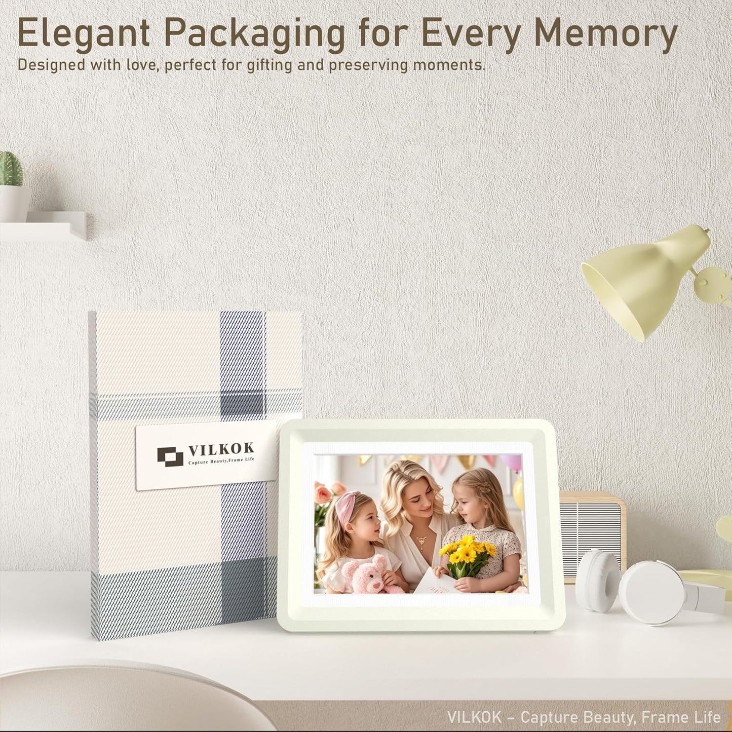 Light Gray 5x7 Picture Frame with Acrylic Front 1 Pack, ABS Frame for 5x7 or 4x6 Photos, Shatterproof UV-Resistant Tabletop Photo Frame, Vertical/Horizontal Display for Home Décor