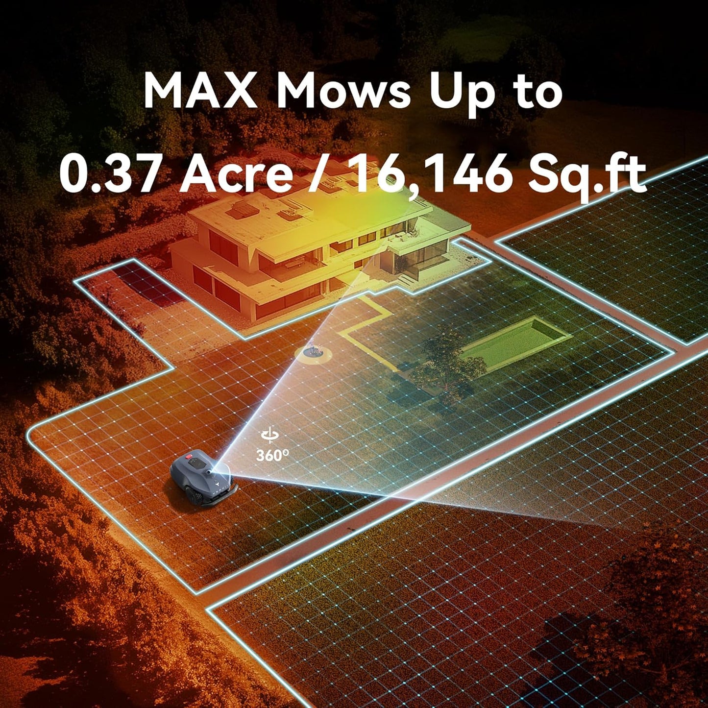 Neomow X LE Robot Lawn Mower Perimeter Wire Free for 0.37 Acre 3D LiDAR SLAM+Vision Mapping Robotic Lawnmower with 4G, No RTK Station Required, AI Accurate Obstacle Avoidance, App Control, Anti-Theft